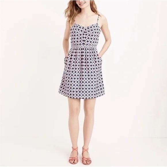 J. Crew Seaside Cami Mini Dress Floral Blue Pink NWOT Size 6 - Picture 1 of 3